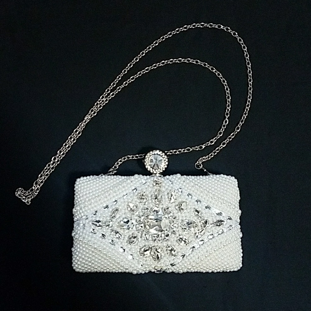 New Pearl with Rhinestones Bridal & Party Clutch